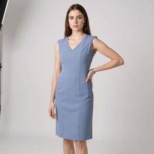 White House Black Market Light Blue Midi Dress